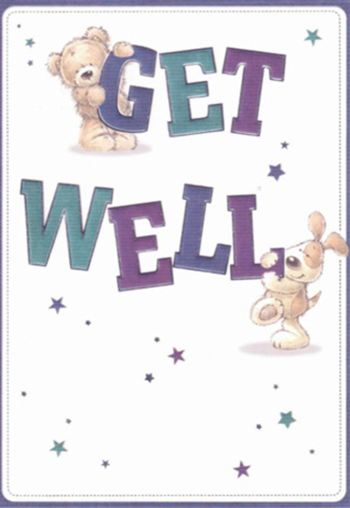 This enchanting get well card channels the gentle energy of Tooting's close-knit streets, featuring an adorable bear and a spirited puppy surrounded by floating stars of hope. The scene glows with heartfelt encouragement-the soft, textured fur of each animal illustration practically inviting a comforting touch, much like the fresh petals in a hand-tied bouquet from a nearby florist's bench. Large, confident lettering in soothing purples and lively teals anchors the card, standing out with the assurance and positivity so often felt during visits to local green spaces like Tooting Graveney Common. The sparkling stars appear to scatter good wishes through the calming, unblemished background, evoking the same tranquility as an early morning stroll along Upper Tooting Road. Every detail is lovingly crafted, reflecting the same conscientious attention found in arrangements meant to uplift and soothe. By pairing this card with a fresh delivery from Tooting Florist, you bring together two gestures that radiate warmth, thoughtfulness, and genuine care-a perfect combination for anyone needing a gentle boost during recovery.
